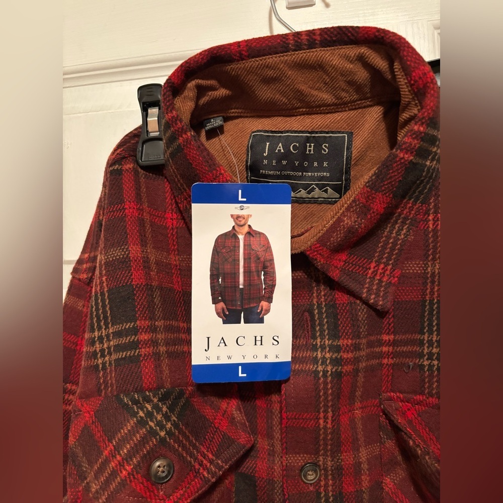 Jachs Red Plaid Casual Button Down Shirt - Picture 7 of 7